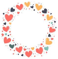 PNG Cute hearts frame illustration decoration valentine.