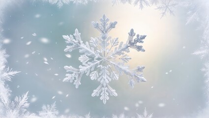 Snowflake pattern on glass