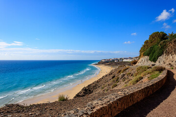 Scenic Coastal View of Esquinzo Beach, Fuerteventura, Canary Islands