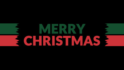 Merry Christmas text with side lines on a black background. Which is observed every year in December to celebrate Merry Christmas.
