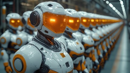 Futuristic Robots in Assembly Line