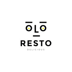egg resto minimalist modern logo design vector