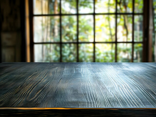Fototapeta premium Dark Wood Tabletop Background Illustration