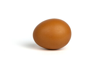 Brown chicken egg isolated on white background