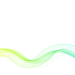 Abstract green wavy lines. Colorful vector background. smoke transparent green wave. Eps 10