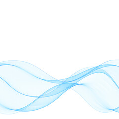 Smooth wavy blue lines in the form of abstract waves. Eps 10