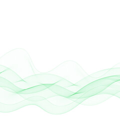 Abstract green wave. Vector curves. Eps 10