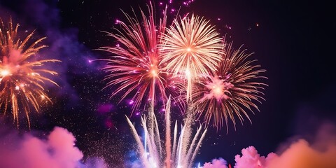 Fireworks Explosion representing Celebration, Joy, New Year, Festivity, Elegance