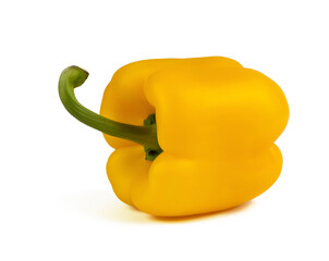  yellow sweet pepper, paprika, isolated on white background, clipping path,