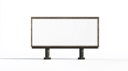Obraz premium Blank Billboard Mockup: Rustic Wooden Frame, Isolated on White Background