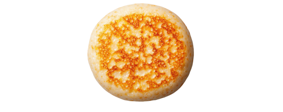 Delicious crumpet transparent background food studio setting close-up view culinary art