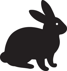 silhouette of a rabbit isolated on white background. Vector illustration.