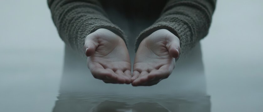 hands offering a sense of calm and tranquility