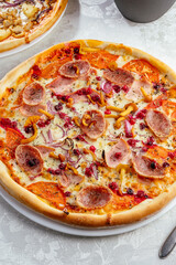 traditional Italian pizza on a white plate