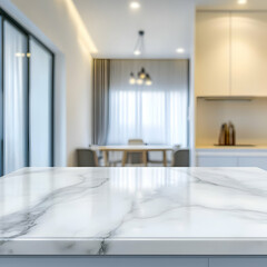 White Marble Countertop Interior Design Illustration