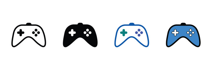 Set of Game controller joy stick icon collection. Video game controller symbol. Vector Illustration.