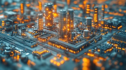 Futuristic Industrial Cityscape