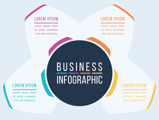 4 Steps Infographic design 4 steps, objects, elements or Options infographic business information template