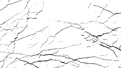Cracks isolated on white background. Crack texture lines isolated on transparent background.  Texture for overlay. Wall Background. For designers to apply texture cracks to objects.