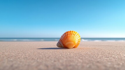 Seashell Collection on a Serene Beach. Generative AI