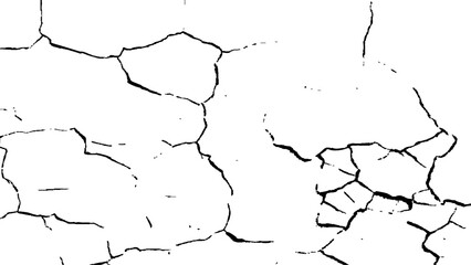 crack concrete white wall or Cement wall background, grunge wall texture with crack. Abstract fracture design. Crack texture lines isolated on white background.