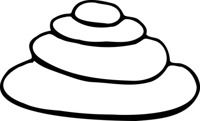 Vector line composition of stones in balance isolated on a white background.