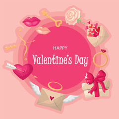 Happy Valentine's Day. Vector illustration for greetings, store, billboard