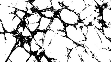 Cracked white surface texture.  Black and white cracked texture, Abstract fracture design. Crack texture lines isolated on white background.