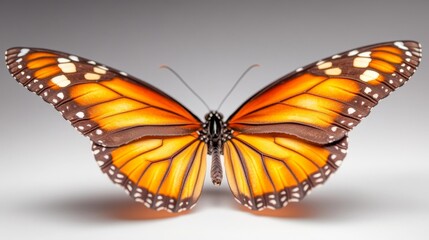 Fototapeta premium Monarch Butterfly on White Background. Generative AI
