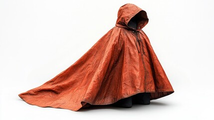 Naklejka premium Red Rain Poncho Isolated on White Background. Generative AI