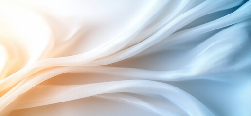 Obraz premium Smooth white fabric with elegant folds and soft light.