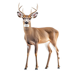  A Whitetail deer isolated on a transparent background 