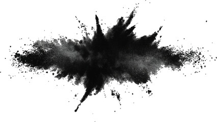 Black powder explosion with dark colors isolated white background. Abstract powder splatted on white background, Black vibrant paint black powder explosion with dark colors isolated white background.	