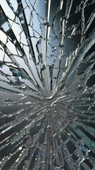 Cracking Glass Texture – Shattered glass breaking into pieces with an artistic touch for creative projects.