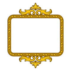 Floral frame in baroque style. Decorative curling plant.