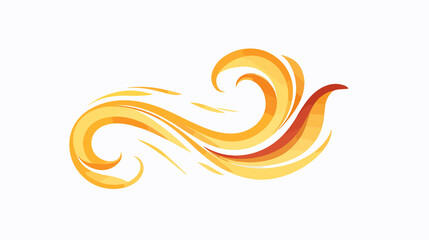 Obraz premium Illustration of Wind Blowing Symbol Twirl Air Blow Icon in Autumnal Season