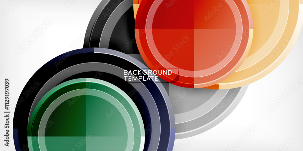 Poster geometric design abstract background - circles