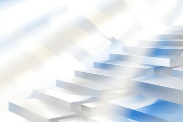 Abstract white stairs ascending into bright light, suggesting growth, success, and progress.