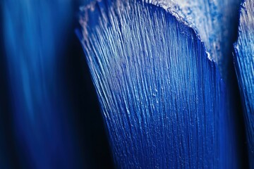 close-up of textured blue paint strokes