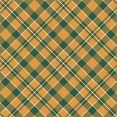 Plaid with twill weave repeat pattern.Checkered tartan gingham seamless pattern in yellow and green.Geometric graphic vector illustration background design for fabric and prints.