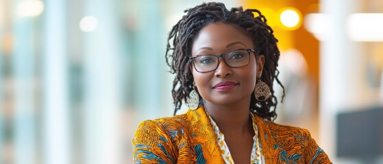 confident professional woman in vibrant attire
