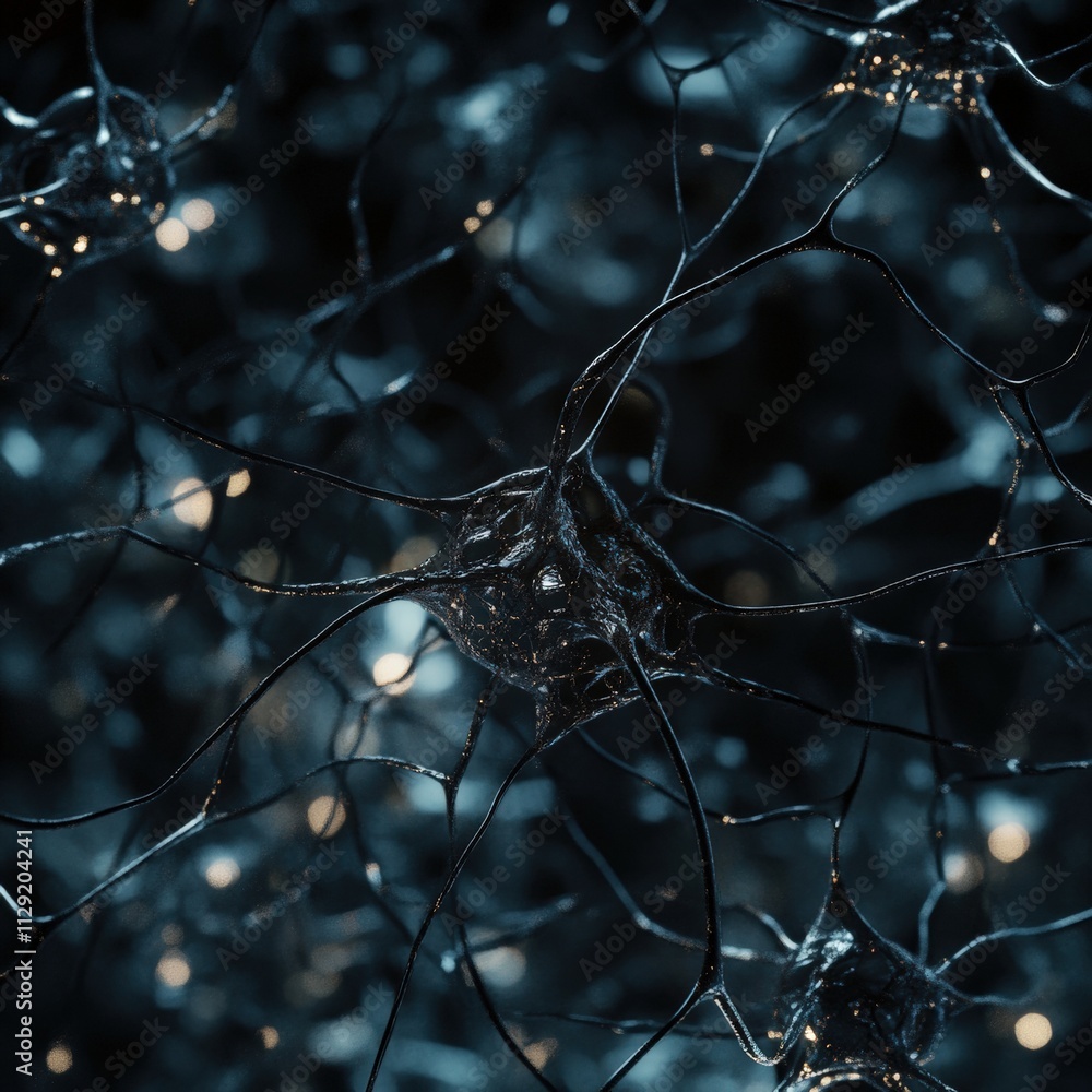 Poster abstract representation of neural connections in a digital environment
