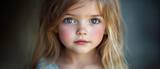 Fototapeta premium portrait of a young girl with beautiful blue eyes