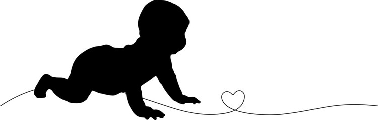 baby silhouette vector