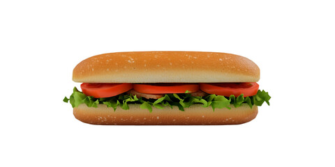 Submarine Sandwich Isolated on White Background
