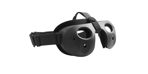 Obraz premium Advanced Virtual Reality Headset Isolated on Black Background 