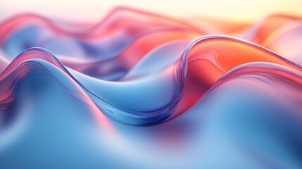 Obraz premium Fluid Abstract Art in Red and Blue. Generative AI