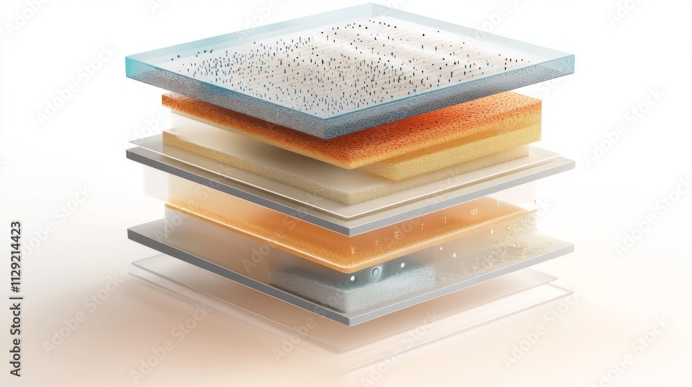 Aufkleber layers of abstract textures in soft pastel colors on white background