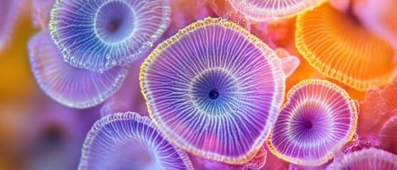 vibrant close-up of colorful coral formations