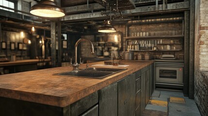 Sophisticated Designer Loft Kitchen Interior